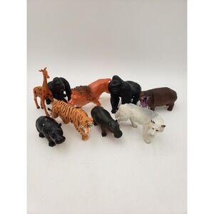 Plastic Zoo Animals Lot 9‎ Toys Safari Ltd Papo & Unbranded Gorilla Wolf Tiger